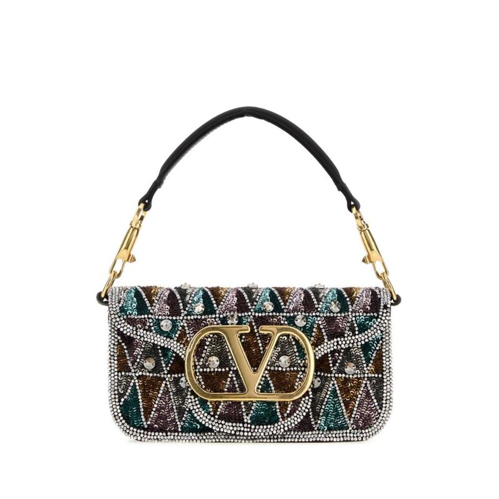 Valentino Garavani Women Embellished Satin Small Locã² Handbag